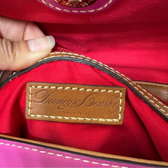 Dooney & Bourke | Pink and Brown Leather Crossbody Bag - Picture 8 of 10